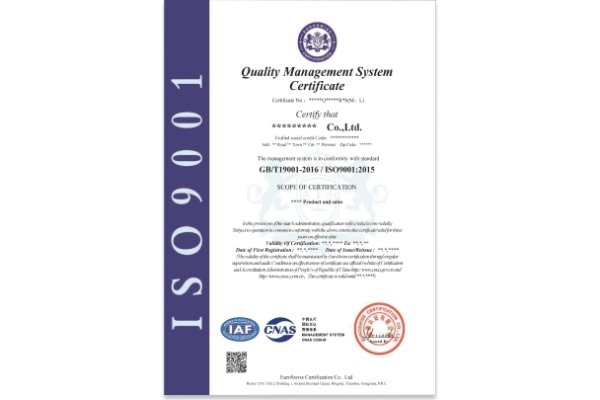ISO 9001 Quality Management System Certification